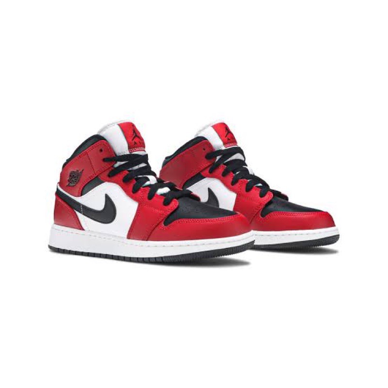 Air Jordan 1 Mid Chicago Black Toe Authentic