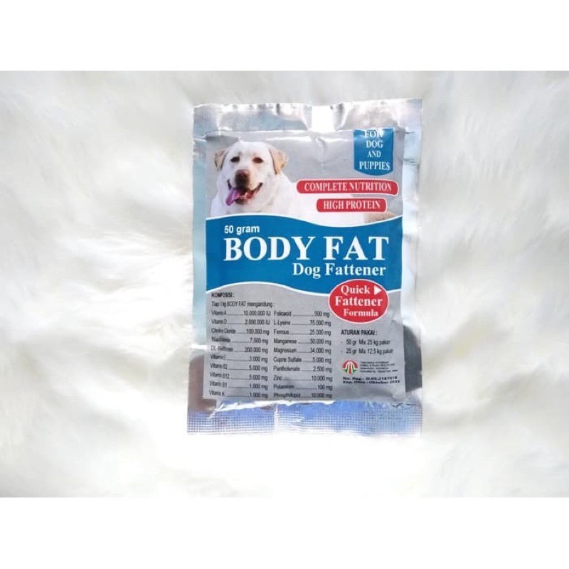 Body fat dog vitamin obat penggemuk badan anjing suplemen fattener puppy pengendut pembesar bodyfat