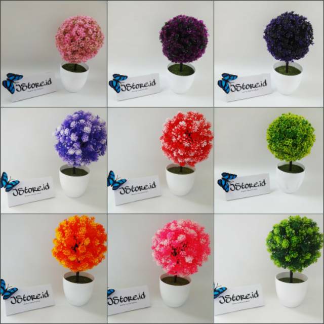 TANAMAN HIAS ARTIFICIAL / BONSAI HIAS / BUNGA PLASTIK / BONSAI BULAT