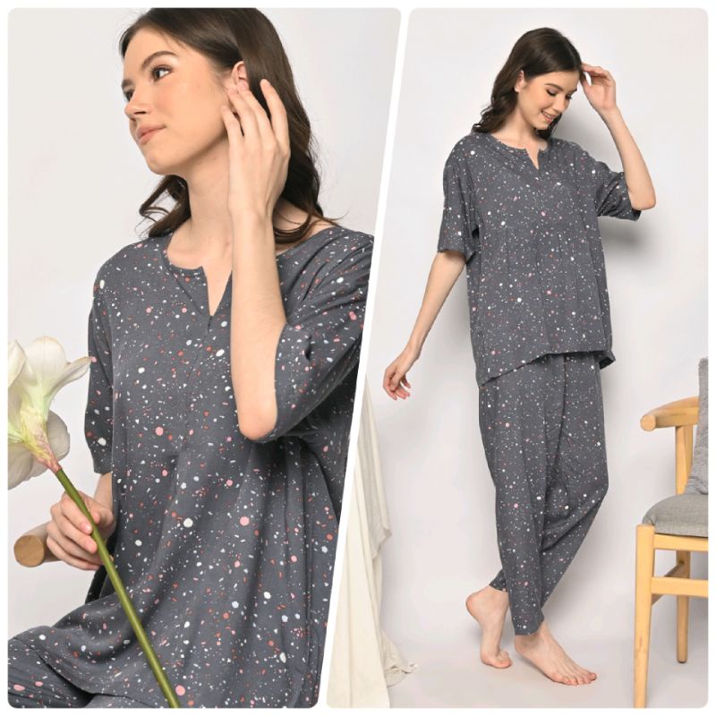 ONE SET PIYAMA RAYON-CPJ SLTG KRISTAL ABU