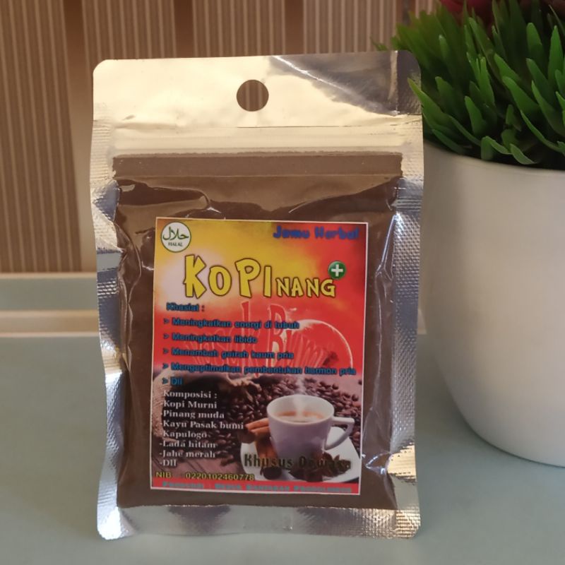 

KOPINANG KOPI PINANG MUDA HERBAL 100% STAMINA PRIA DEWASA (Netto 21gr untuk 3x seduh)