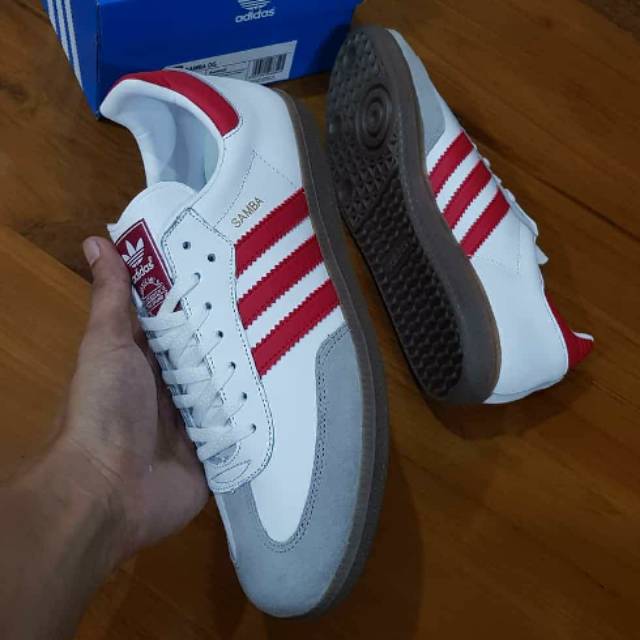 Sepatu Adidas Samba White Red Putih Merah Original Sneakers
