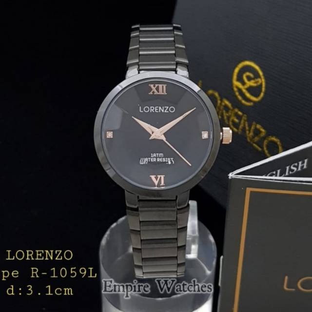 Jam Tangan Wanita Lorenzo R1059L Cewek Analog Rantai Stainless Kualitas Waterproof