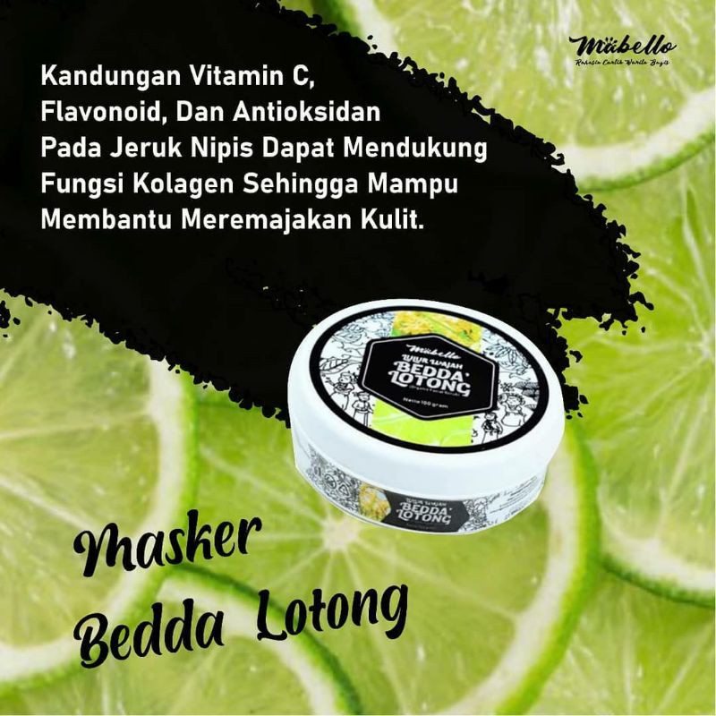 Mabello Masker Wajah Lulur Wajah Masker Alami Bedda Lotong