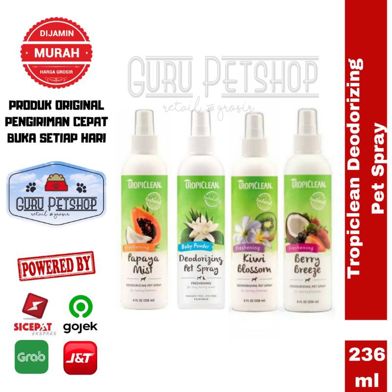 Tropiclean Deodorizing Pet Spray 236ml For Dogs and Cats
