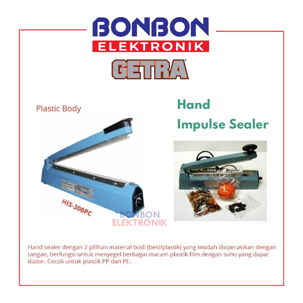 GETRA Hand Impulse Sealer HIS-300PC / Mesin Penyegel Segel Plastik