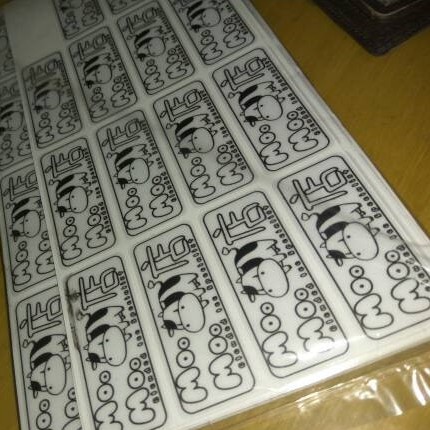 TERMURAH Cetak Stiker Transparan 1 Meter Logo Lebel Label Makanan Minuman Kue Pudot Jus Tempelan 1M