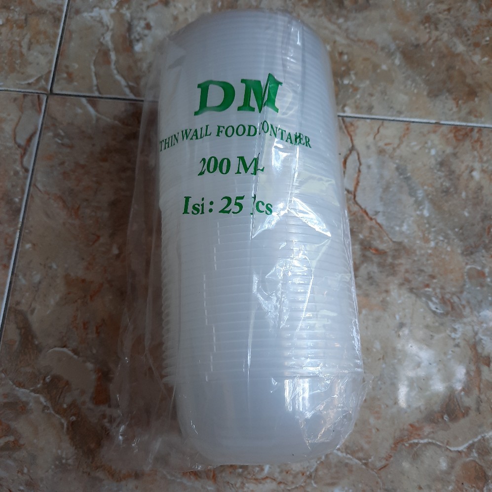 Thinwall Mangkok 200 Ml 200ml Kontainer Plastik Wadah Makanan Salad Buah Dm