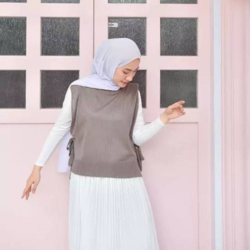 ROMPI ANDIN/RAJUT WANITA MURAH POLOS/ILLO VEST OUTER HIJAB/OUTFIT OOTD KEKINIAN/TERMURAH