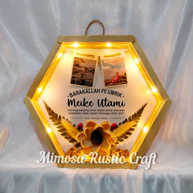 Free Box!! Kado Cewe Cowo Unik Ulang Tahun Kado Wisuda Anniversary Wedding Bunga Kering Hiasan Dinding Hampers Rustic-Hexa Putih