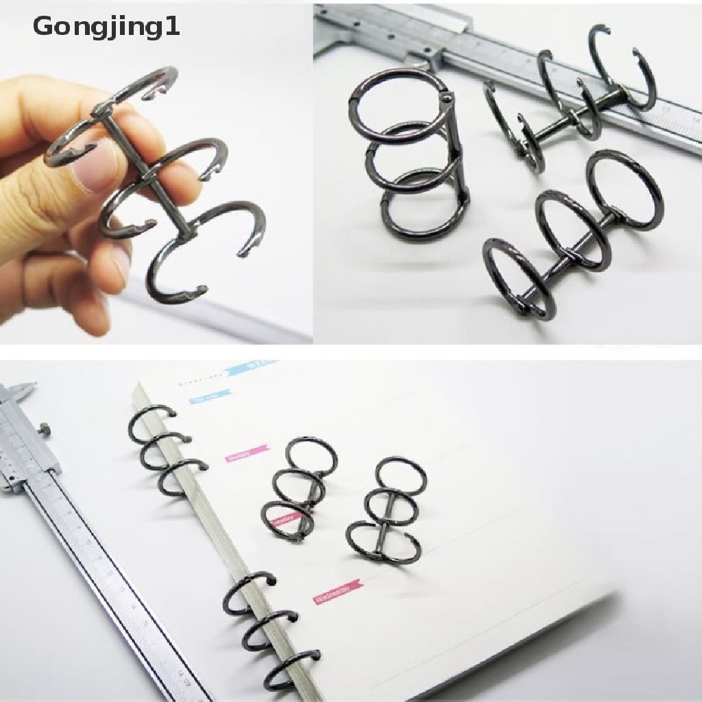 Gongjing1 2Pcs Klip Binder Loose Leaf 3 Ring Bahan Metal Untuk Buku Catatanalbumscrapbook