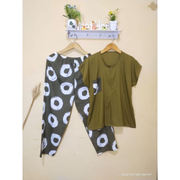 STELAN Lilac MURAH/SETCEL TIE DYE/SETCEaaL RAYON/WanitaDewasa /Baju Fashion /Baju Tidur/BatikAurora