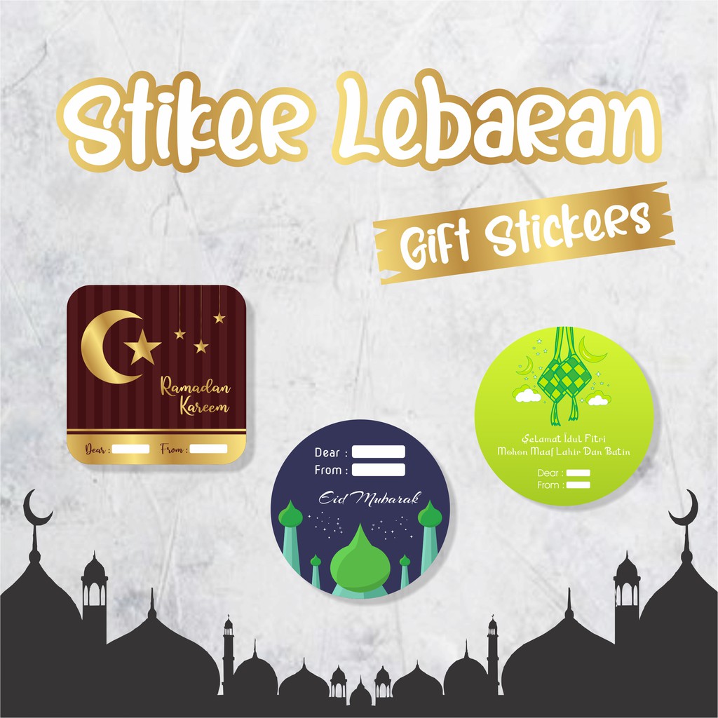

12 Pcs Stiker Lebaran Idul Fitri