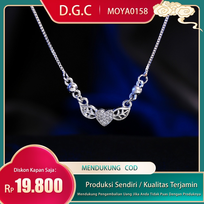 ✅✨COD Kalung Titanium Anti Karat Fashion Kalung Perak Hati Liontin Stainless Steel Fashion Wanita D053