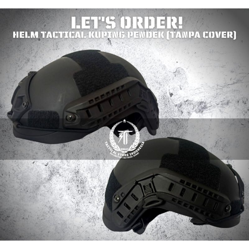 Helm Tactical ABS Versi Kuping Pendek (Tanpa Cover Helm)