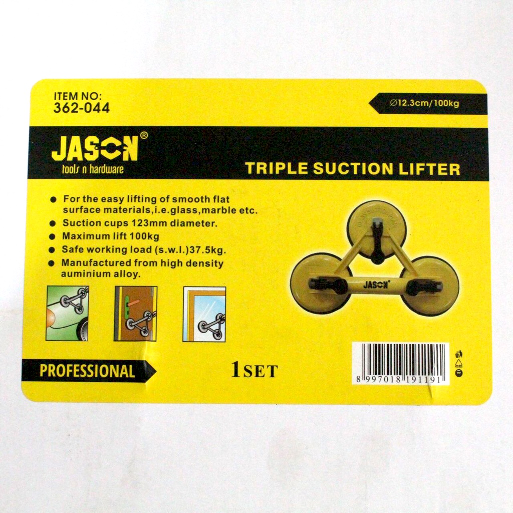 Alat Angkat Kop Kaca Keramik 1 Set Kaki Tiga / Triple Suction Lifter JASON (362-044)