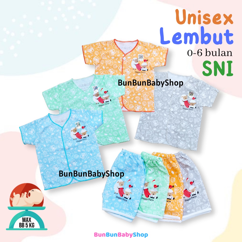 Setelan Bayi Unisex SNI Stelan Bayi Trolley Pakaian Laki Perempuan Perlengkapan Baru Lahir Baby Baju New Born Pakaian Fashion Anak