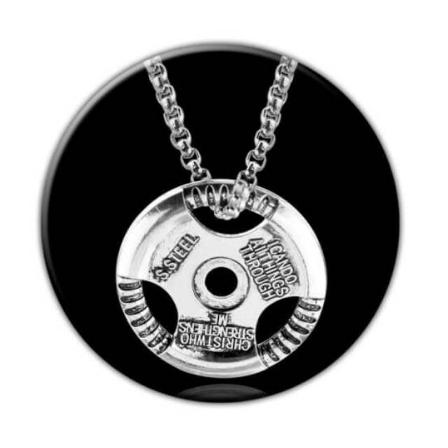 Kalung Dumbbell Plate ( Versi Kristen )