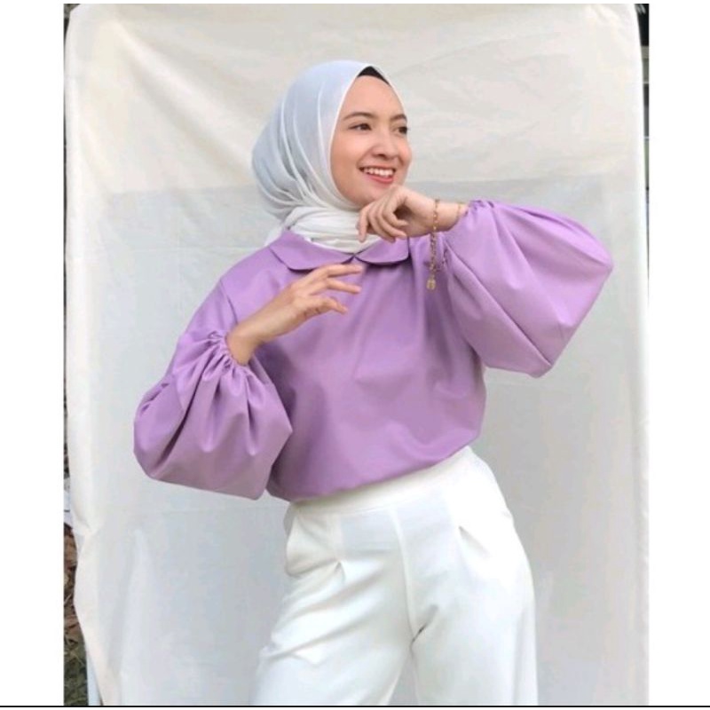0Shanum Blouse " Gratis Ongkir " / ATASAN WANITA MUSLIM / ATASAN JUMBO / LENGAN BALON / ATASAN KEKIN
