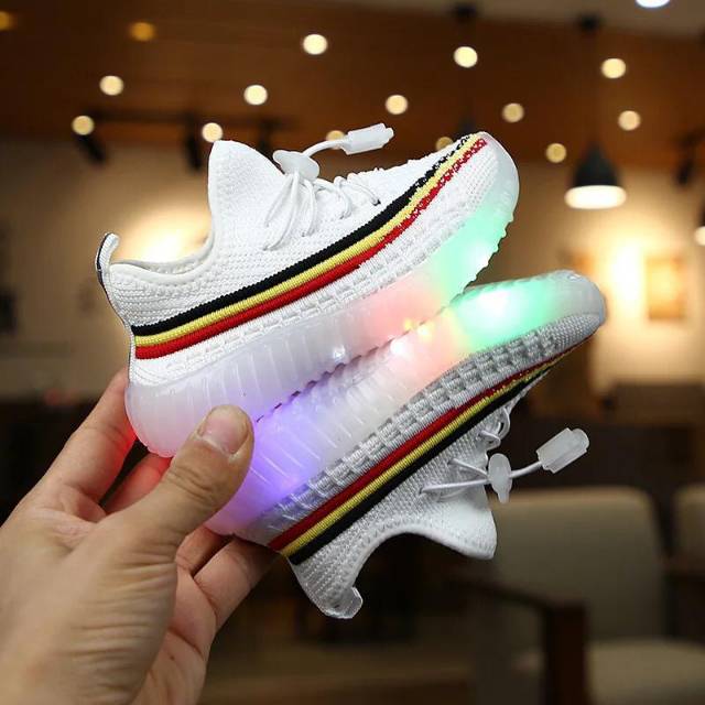 Sepatu Led Anak Import sz 21-25 Model Rainbow Lining