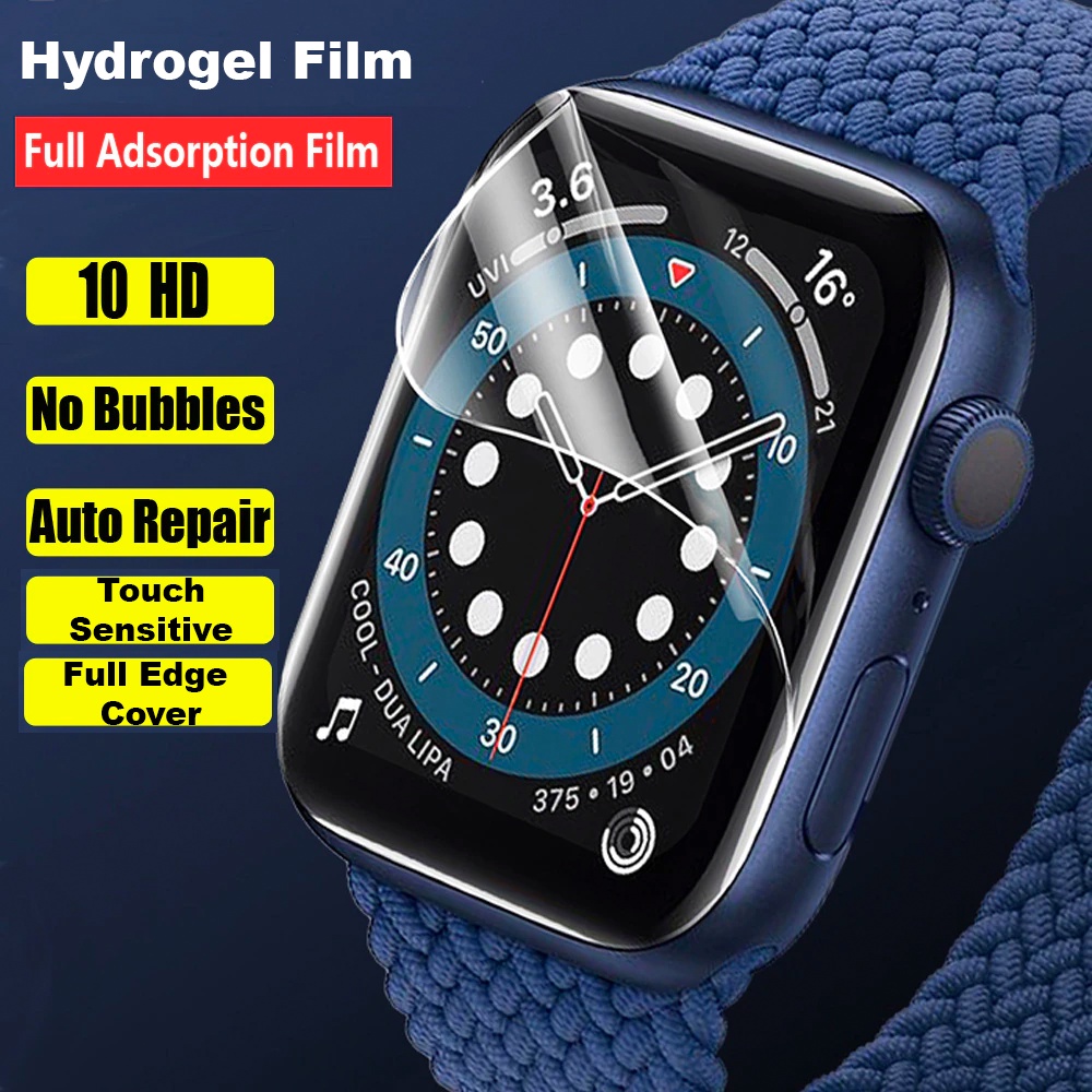 hydrogel anti gores apple watch 38mm 40mm 42mm 44mm 41mm 45mm tempered glass series 1 2 3 4 5 6 7 se