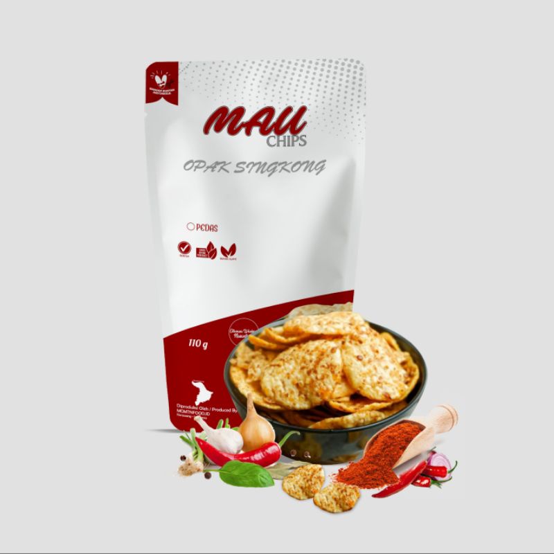 

Mau Chips Opak Singkong - Rasa Pedas | Cemilan Keripik Kekinian