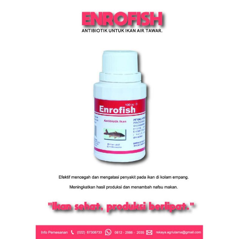 enroflox cair 100 ml, antibiotik ikan Enrofish