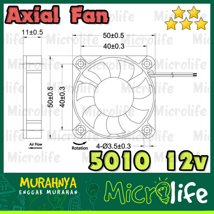 Kipas DC 12V Axial Fan 6025 5010 4010 3010