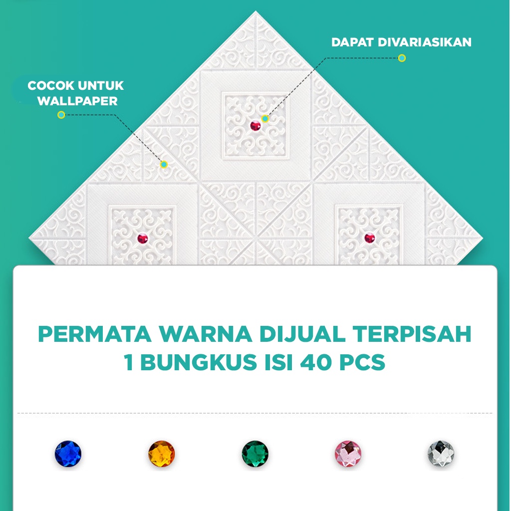 Wallpaper 3D FOAM / Walpaper Dinding 3D Motif Foam Batik More High Quality / Wallfoam Sticker Tembok / Stiker permata