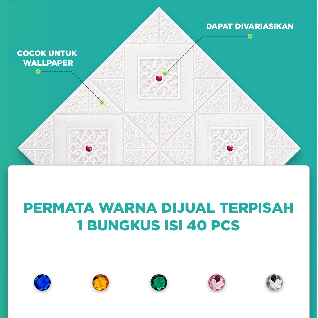 Wallpaper 3D FOAM / Walpaper Dinding 3D Motif Foam Batik More High Quality / Wallfoam Sticker Tembok / Stiker permata