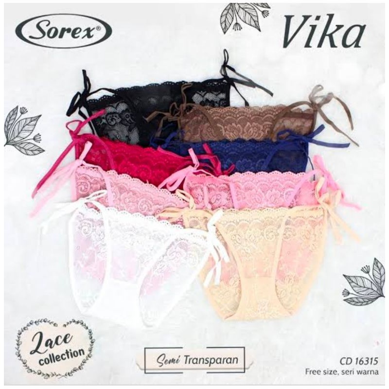 CD CELANA DALAM WANITA BRUKAT renda Lace SEXY TRANSPARANT SOREX 16315