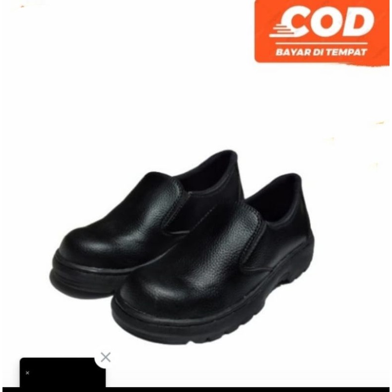 COD Sepatu Safety king Kickers SKN kerja kitchen dapur hotel kulit impor murah ujung besi Sepatu Safety Slip On Septi Pria Ujung besi Septy Slop Selop Kerja Lapangan Proyek