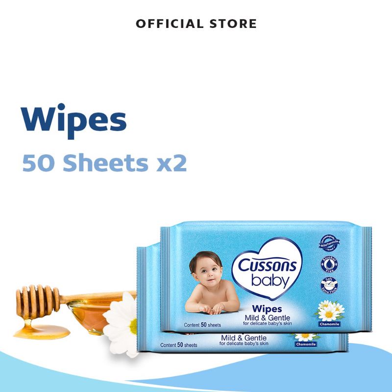 CUSSONS BABY WIPES/TISU BASAH BAYI CUSSONS BELI 1 GRATIS 1 50 SHEETS