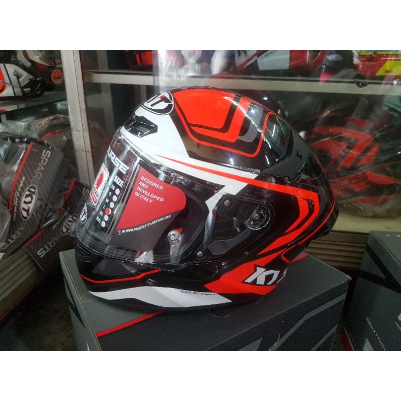 helm kyt tt course overtech black orange