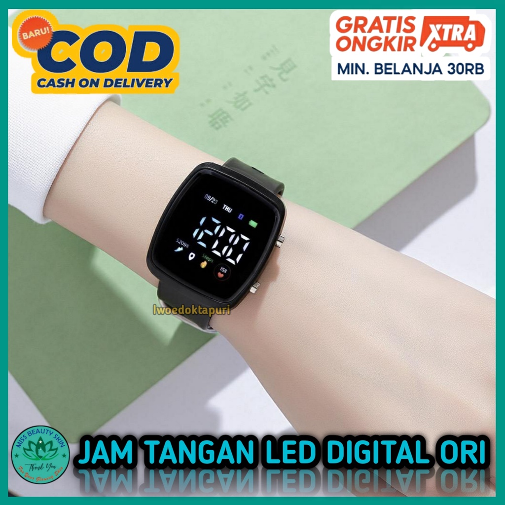 COD Jam Tangan Wanita Pria Led Digital Premium Water Resisten Anti Air Original Rubber Keren Fashion Korea Import Kekinian Couple Untuk Hampers Anak Remaja &amp; Dewasa Laki Perempuan Promo Murah Grosir