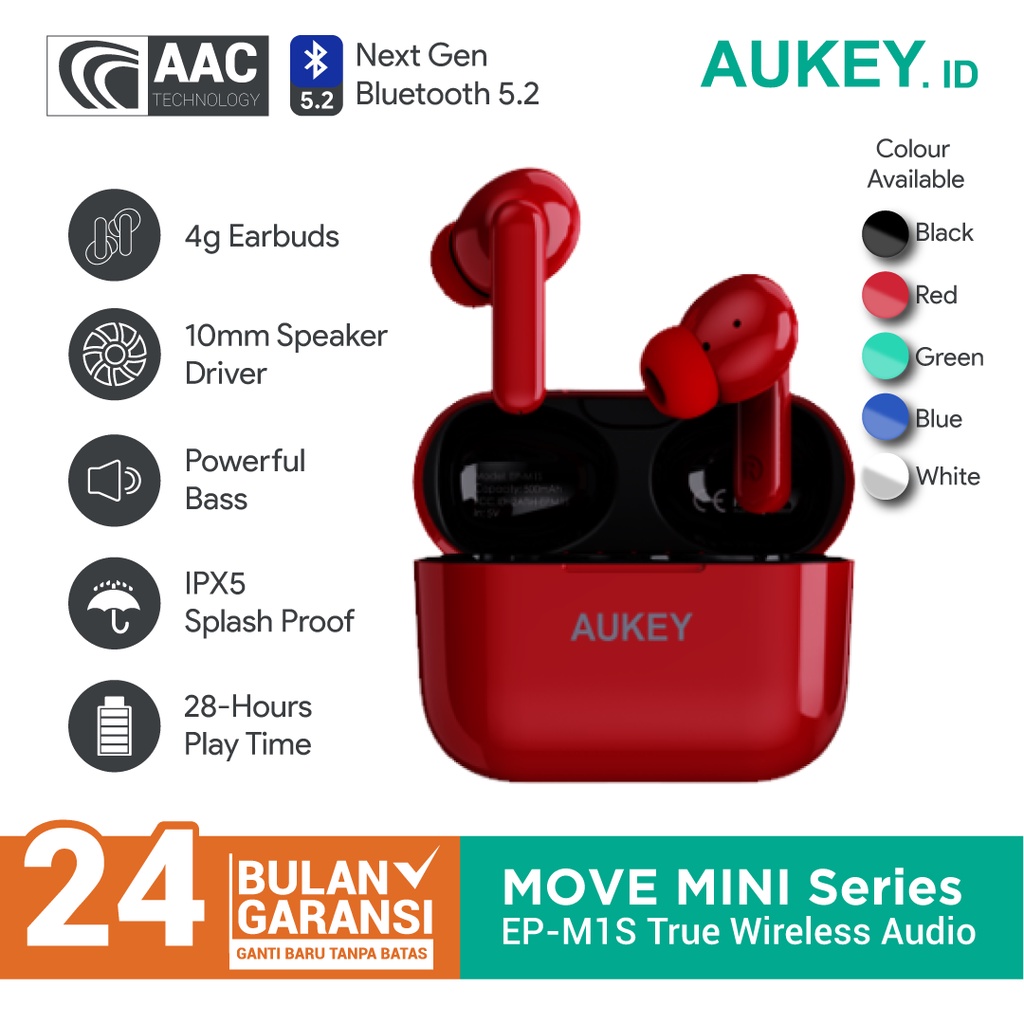 Headset / TWS Aukey EP-M1S Move Series Mini S With BT 5.2 & IPX 5