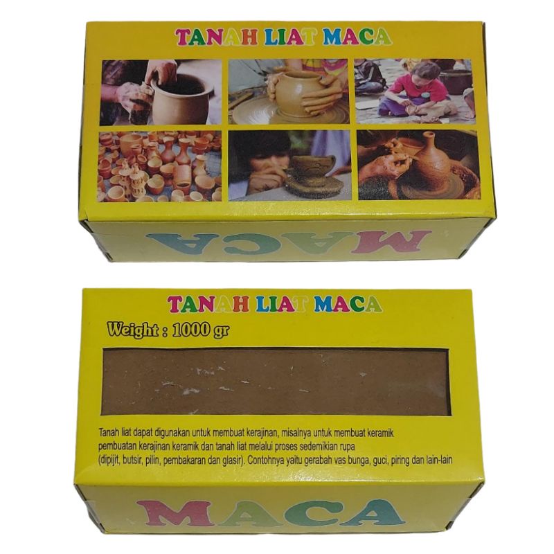 Tanah Liat MACA / Tanah Lempung / Plered Untuk Prakarya 1000 gr