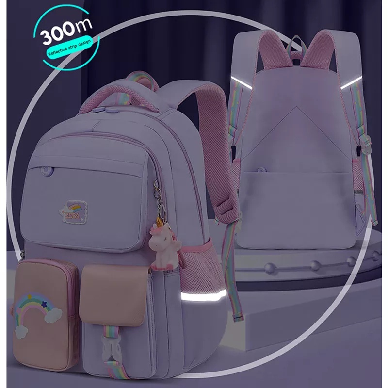 Tas Ransel Peralatan Sekolah Anak Kecil SD Perempuan Import Murah Anti Air EN208