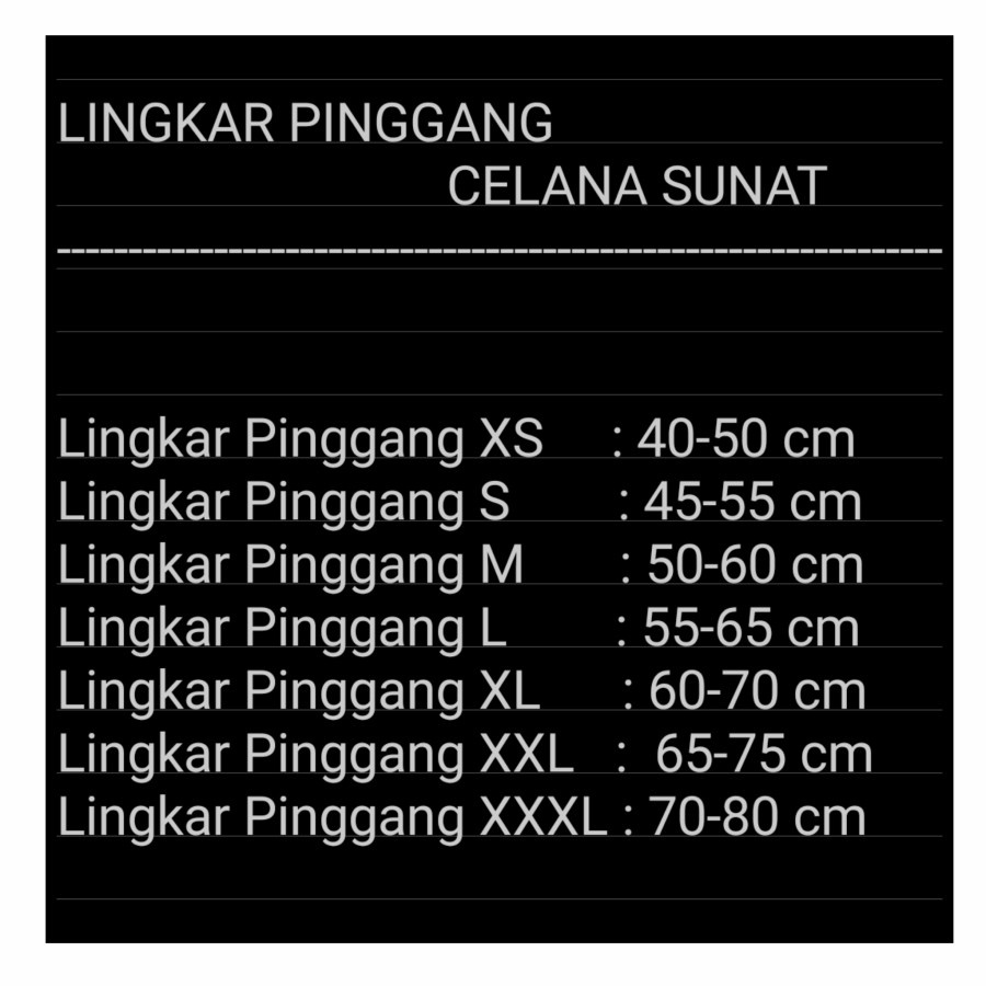 Celana Sunat  Celana Khitan Celana Batok Anak XS S M L XL XXL XXXL