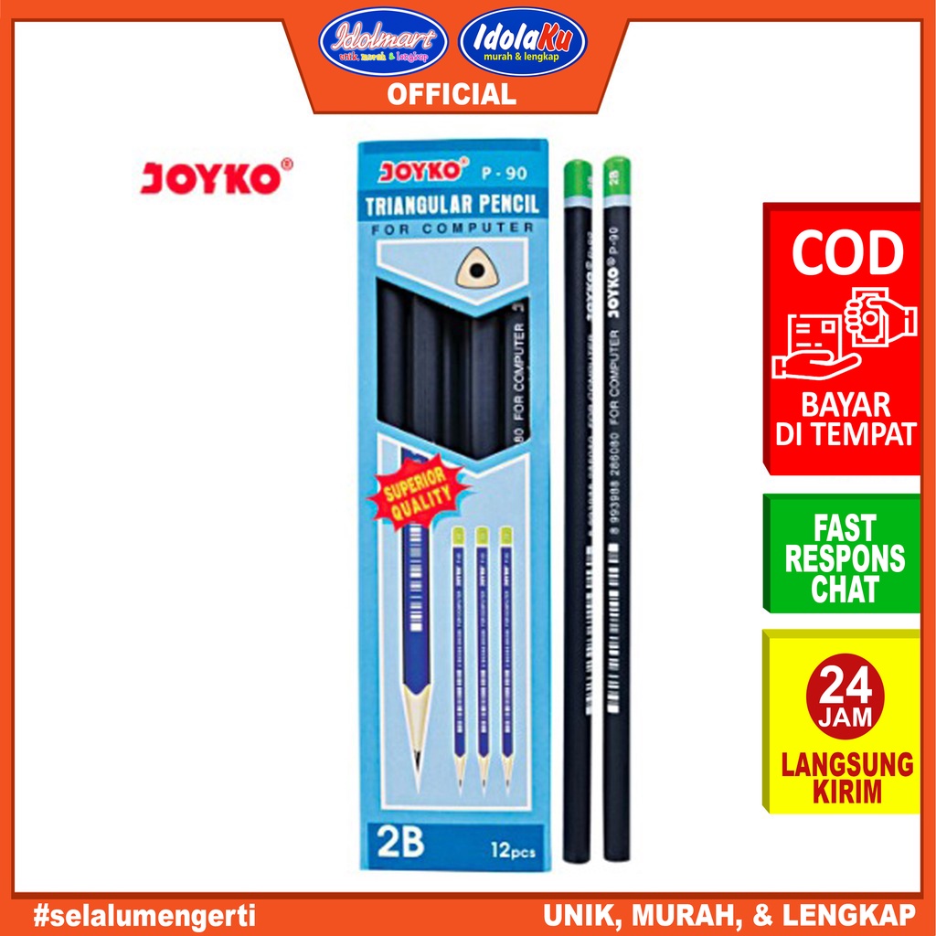 

IDOLMART Pencil / Pensil Joyko P-90 / 2B / 1 BOX 12 PCS/ 1 lusin