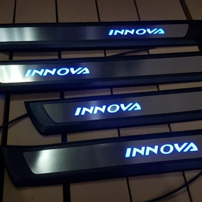 sill plate samping pintu toyota all new innova inova reborn 2016 sampai 2023 lampu led biru 2017 2019 2020 2018 2021 2022 tipe g v q venturer