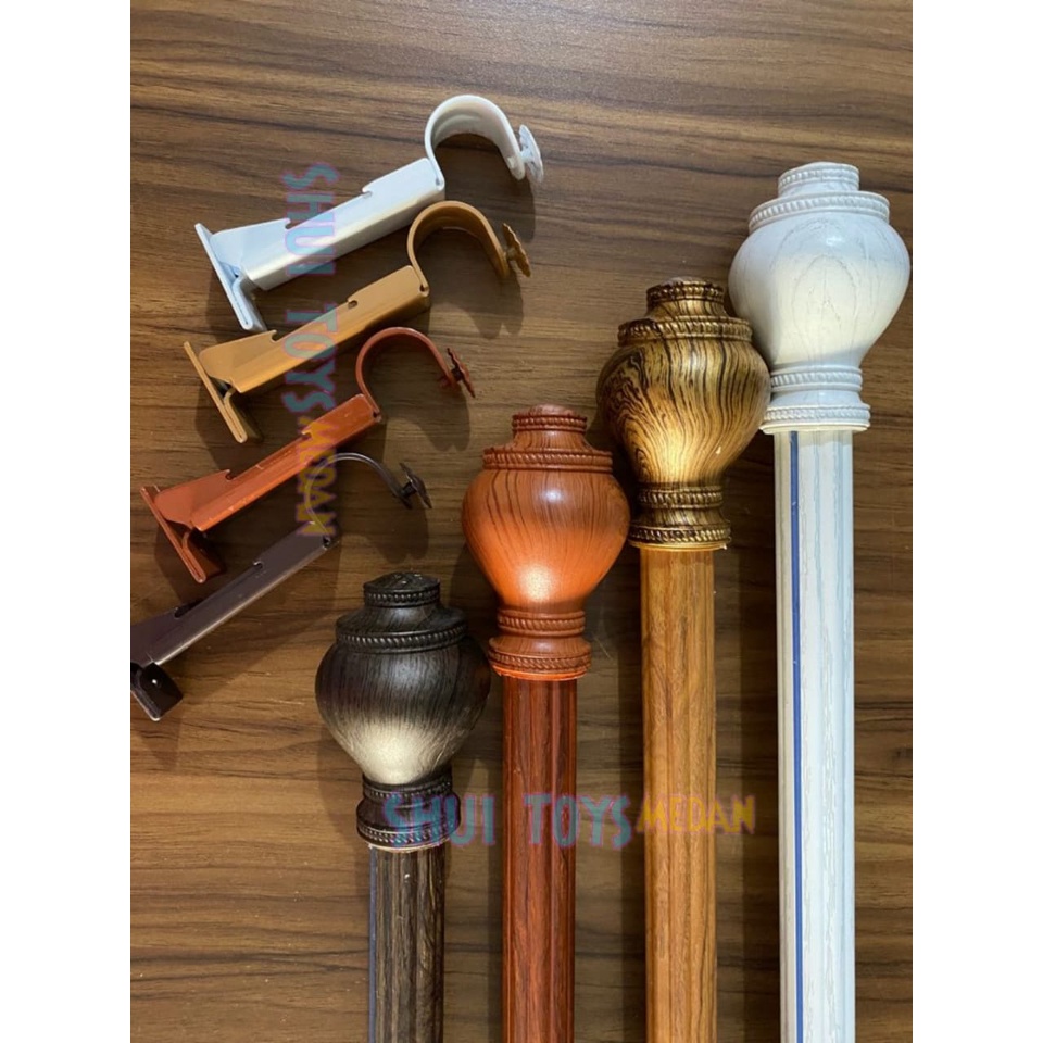 Rel Gorden Elite Urat Kayu Mewah / Rel Gorden Urat Kayu Jumbo/Tiang Gorden Urat Kayu/Tiang Horden