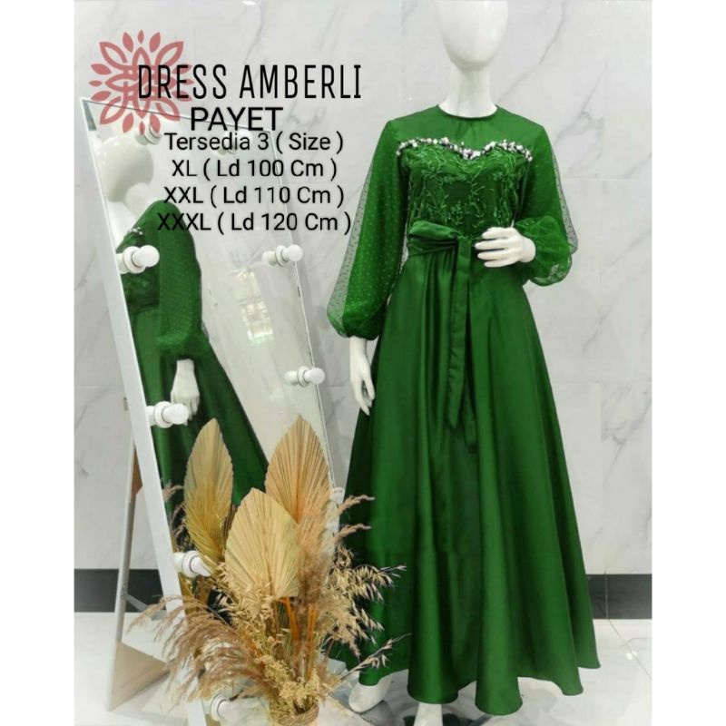 COD☑️PRODUK TERBARU/PAKAIAN GAMIS TERBARU/MAXI AMBERLI DRESS 3 SIZE XL-XXL-XXXL/MATT MOSCREPE MIX TILLE DAN BROKAT/PAKAIN MUSLIM TERBARU/PAKAIAN GAMIS TERBARU/GOOD QUALITY