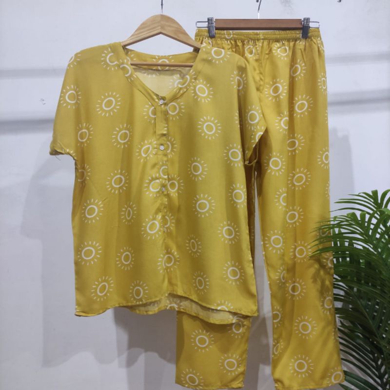PIYAMA KANCING HITS PIYAMA KANCING BUSUI | PIYAMA RAYON | HOMEWEAR-NK 50