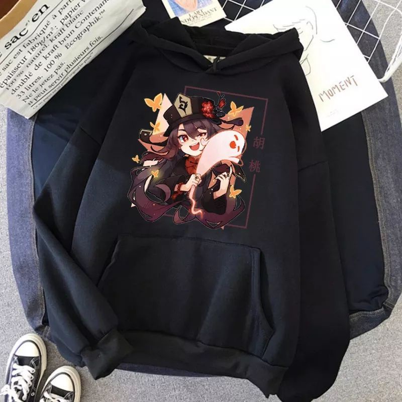 Hoodie Anime Hu Tao Ghost Hoodie Anime printing Pria Wanita