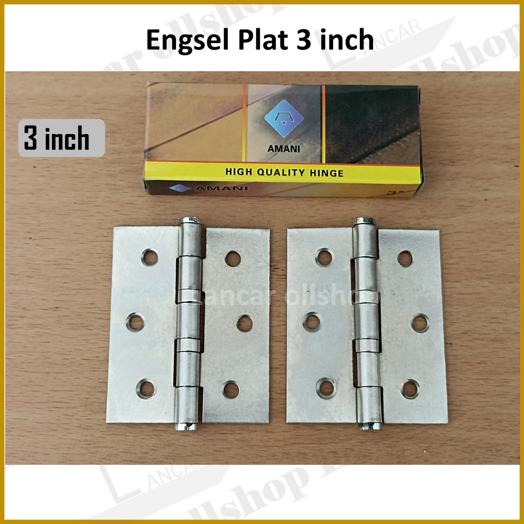 Engsel pintu / Engsel jendela plat 3 inch Putih / Engsel Pintu Rumah 3 baut