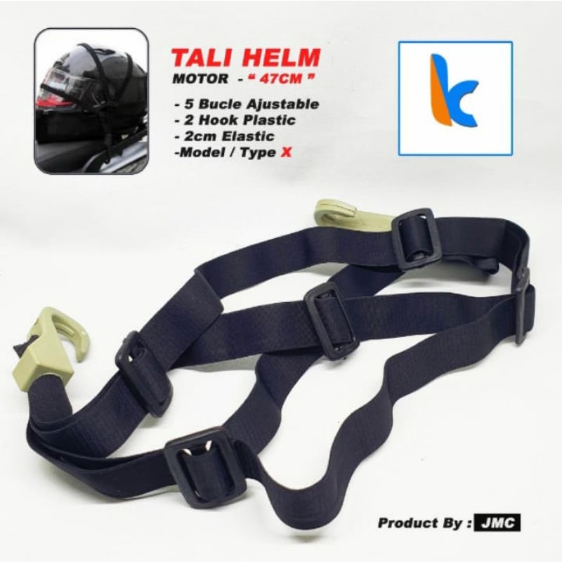 Tali Pengikat Helm Motor 2 Kait Jaring Pengikat Jog Helm / Tali Elastis Pipih