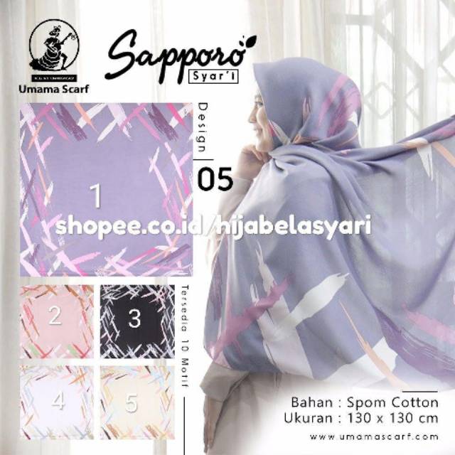  Jilbab  Segiempat Viscose Voal Sapporo Syar i by Umama  