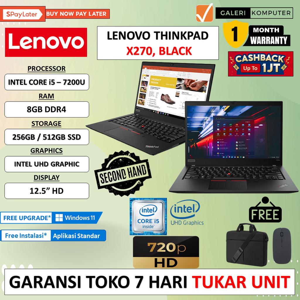 LAPTOP KANTOR MURAH LENOVO THINKPAD X270 INTEL i5 - 7200U 8GB 256GB 12.5&quot; WINDOWS 10 PRO