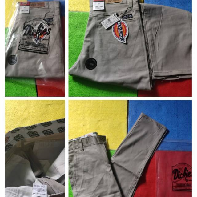Celana chinos panjang premium Dickies Cream